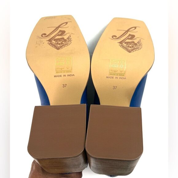 Free People Brady Buckle Blue Leather Ankle Boots - Picture 10 of 10